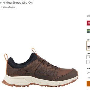 L.L.Bean Men's Trailfinder Hiking Shoes Slip-On - Dark Brown Sz 10.5 NEW IN BOX